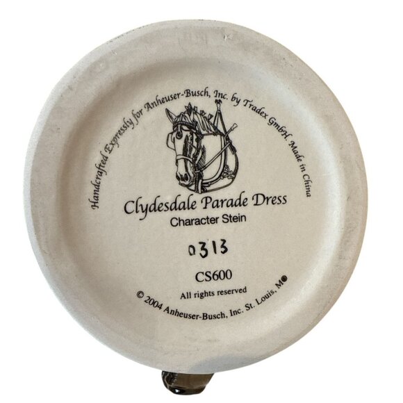 Anheuser Busch-Budweiser CS 600 "Clydesdale Parade Dress" Character Stein -NEW - Picture 9 of 9